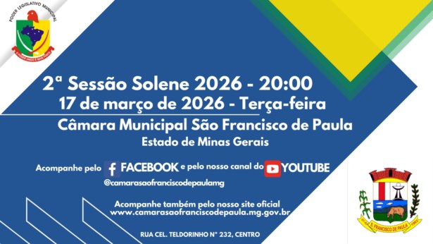 REUNIÃO ESPECIAL DE POSSE - 2ª SESSÃO SOLENE DE 2026